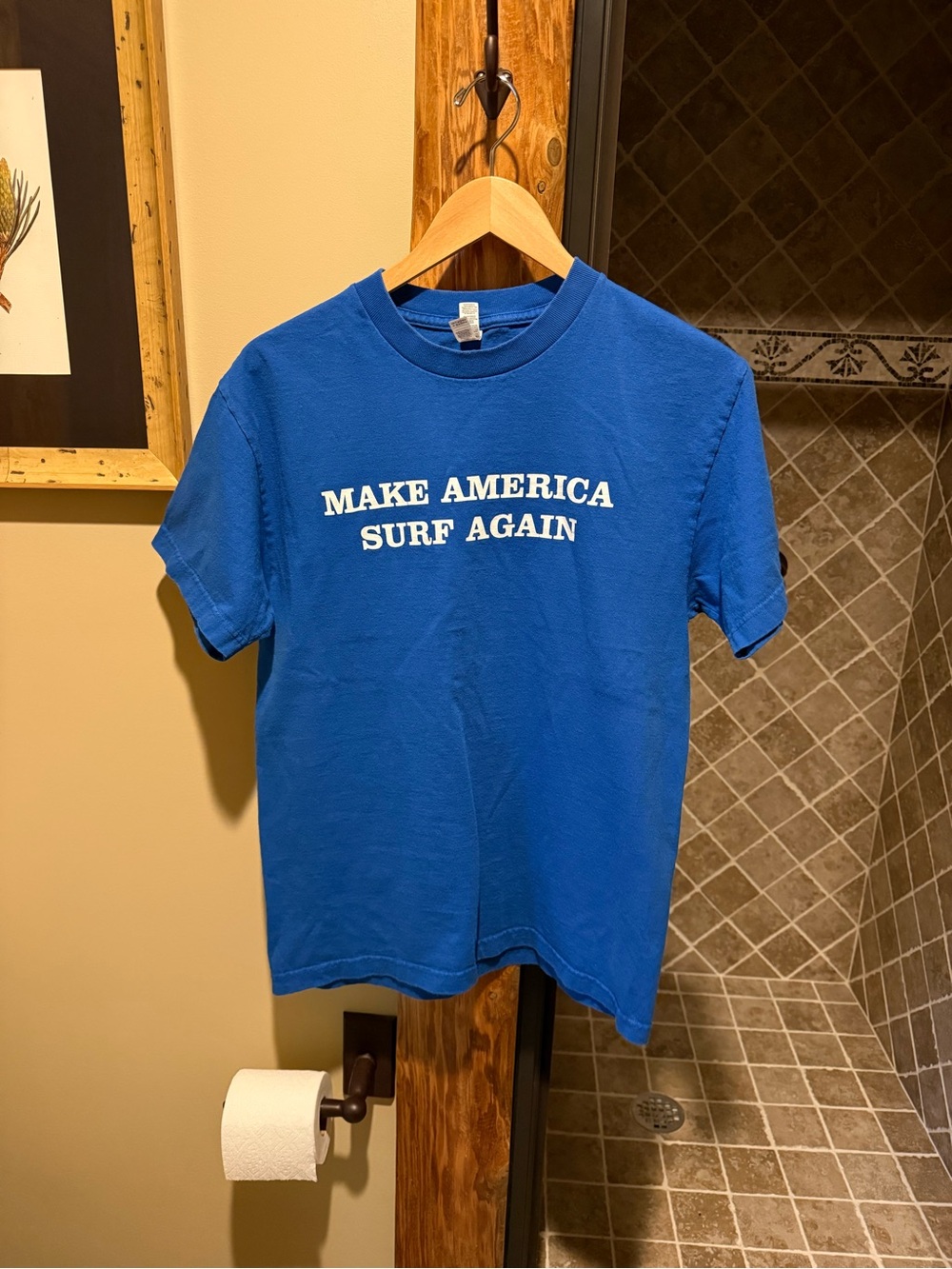 Blue "Make America Surf Again" Graphic Tee - Unbranded
